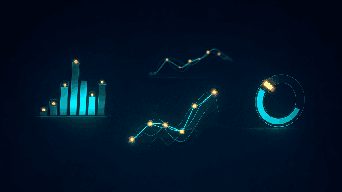 Business intelligence dashboards — holographic data visualization panels