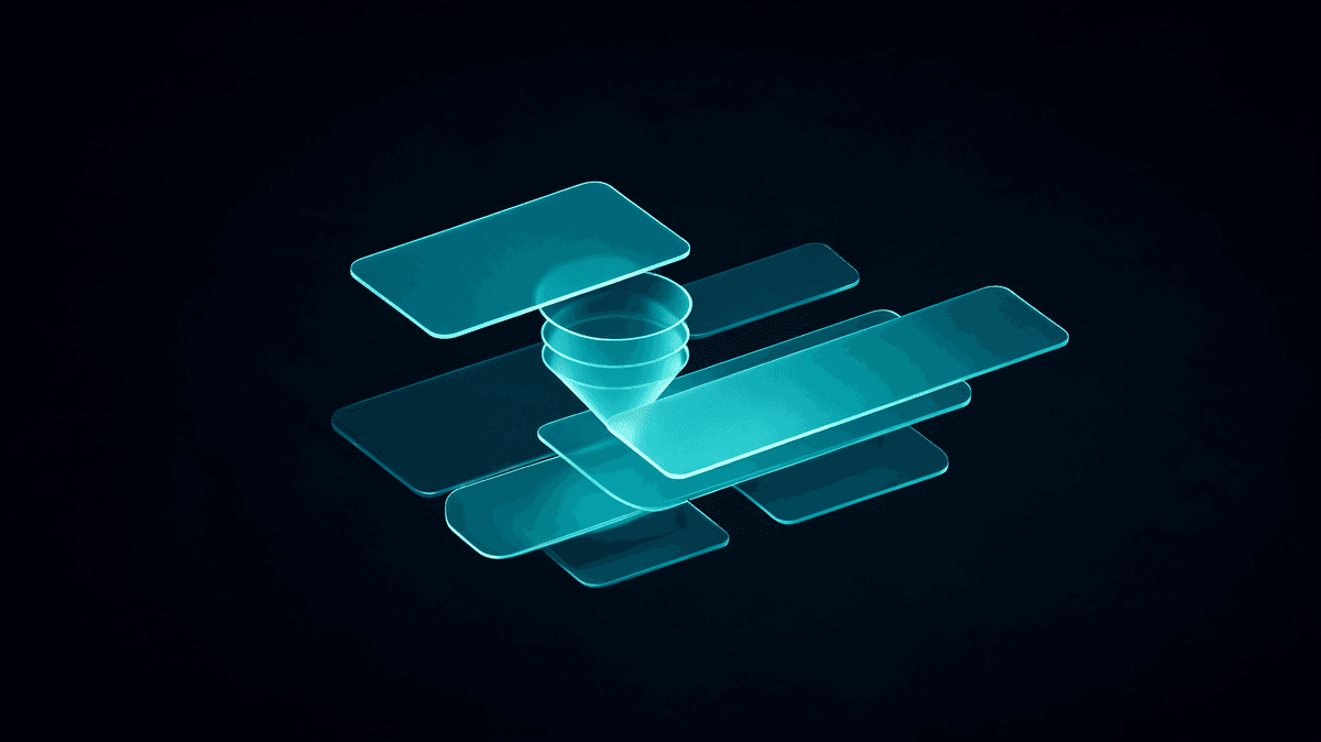 Custom CRM guide — holographic CRM interface panels