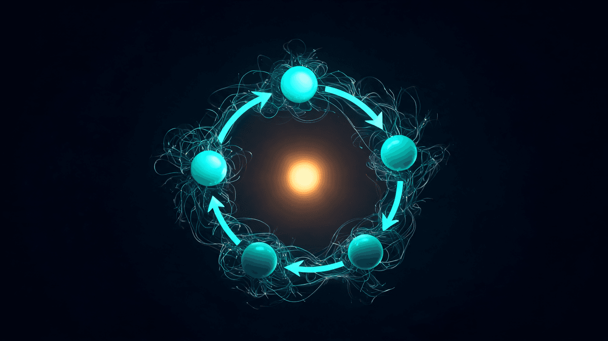 Lean Six Sigma and AI — continuous improvement loop with neural threads