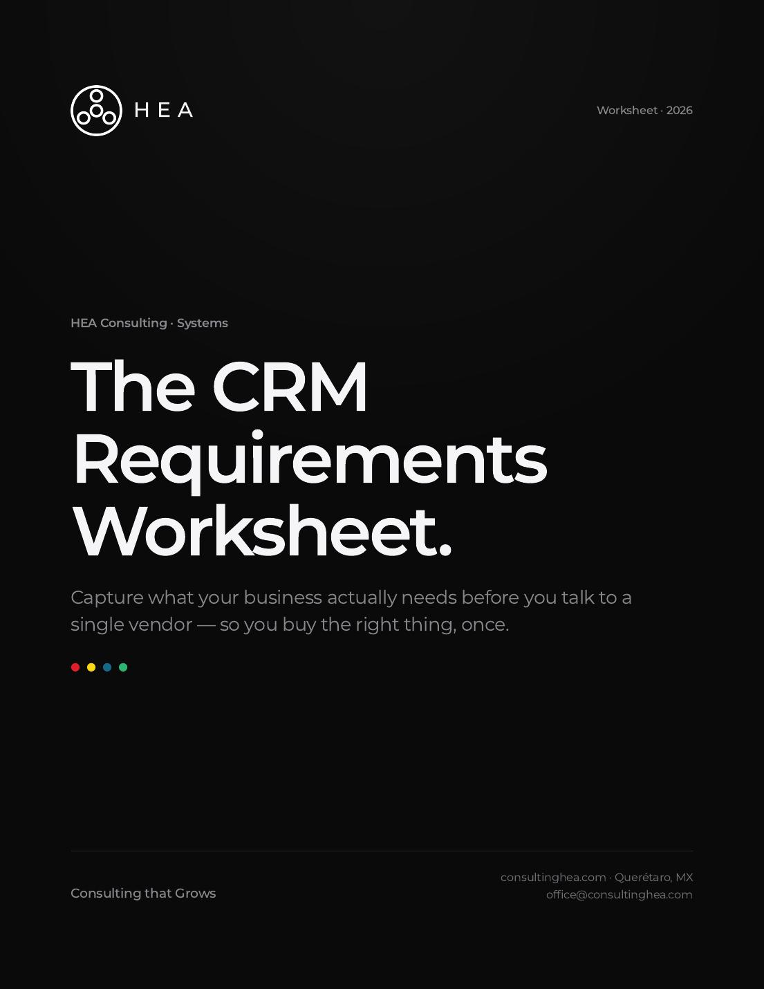 Hoja de Requerimientos para CRM